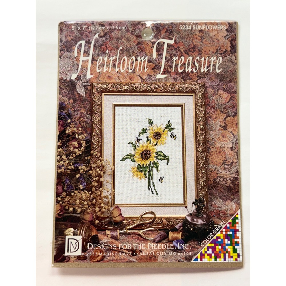 Heirloom Treasures Counted Cross Stitch Kit Sunflowers Designs for the Needle